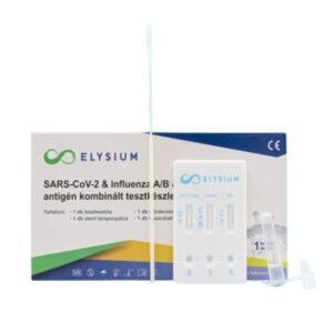 Elysium SARS-CoV-2 & influenza A+B & RSV Ag kombinált gyorsteszt – 1 db tesztkészlet (torok/orrlyuk)